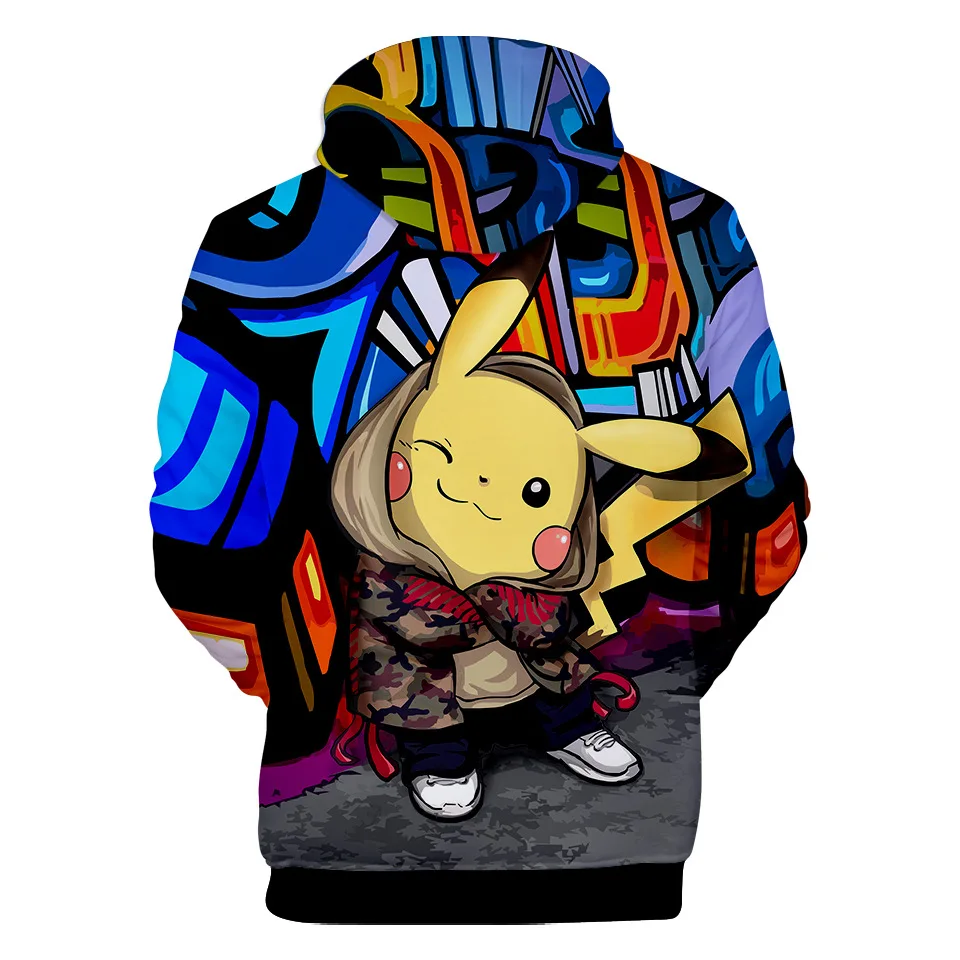 Мужские толстовки Pokemon Elves Pikachu тонкие с 3D Цифровым принтом | Мужская одежда