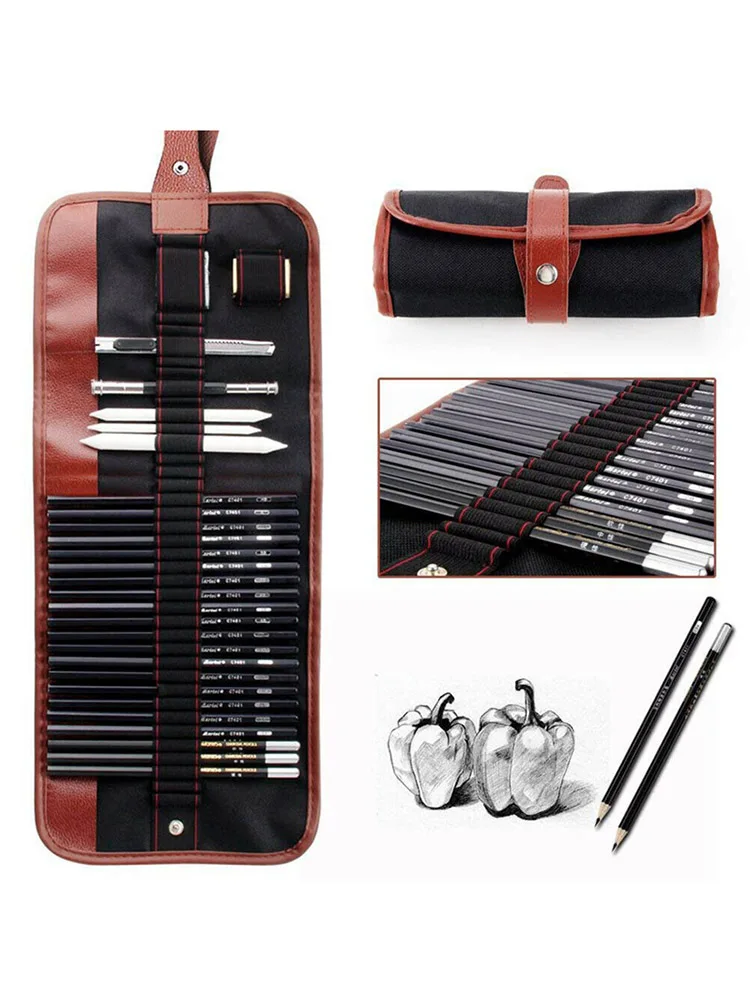 29 шт/комплект рисования эскиз комплект темно серые юбки карандаш ластик