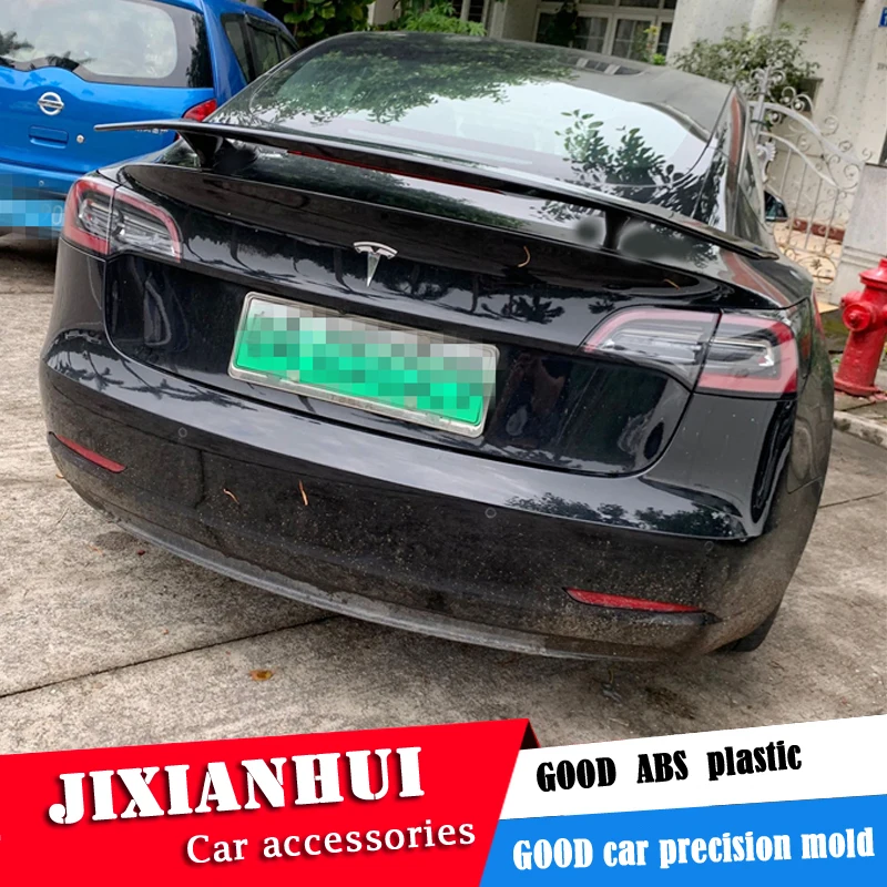For Tesla Model S Spoiler 2006-2013 3 NF ABS Material Car Rear Wing Primer Color | Автомобили и мотоциклы