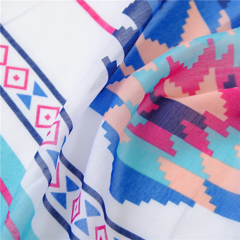 

2020 popular summer silk Scarves lady Cotton and Linen Scarf winter ethnic style Print Beach towel new seaside Sunscreen Shawls