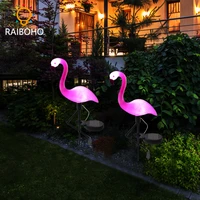 led solar flamingo stake light lantern solar powered pathway lights decorative outdoor lawn yard lamp for garden patio