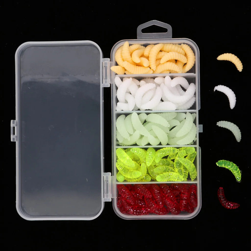 125 шт Поддельные Личинки для рыбалки мягкая пластиковая наживка набор карпа бас 4