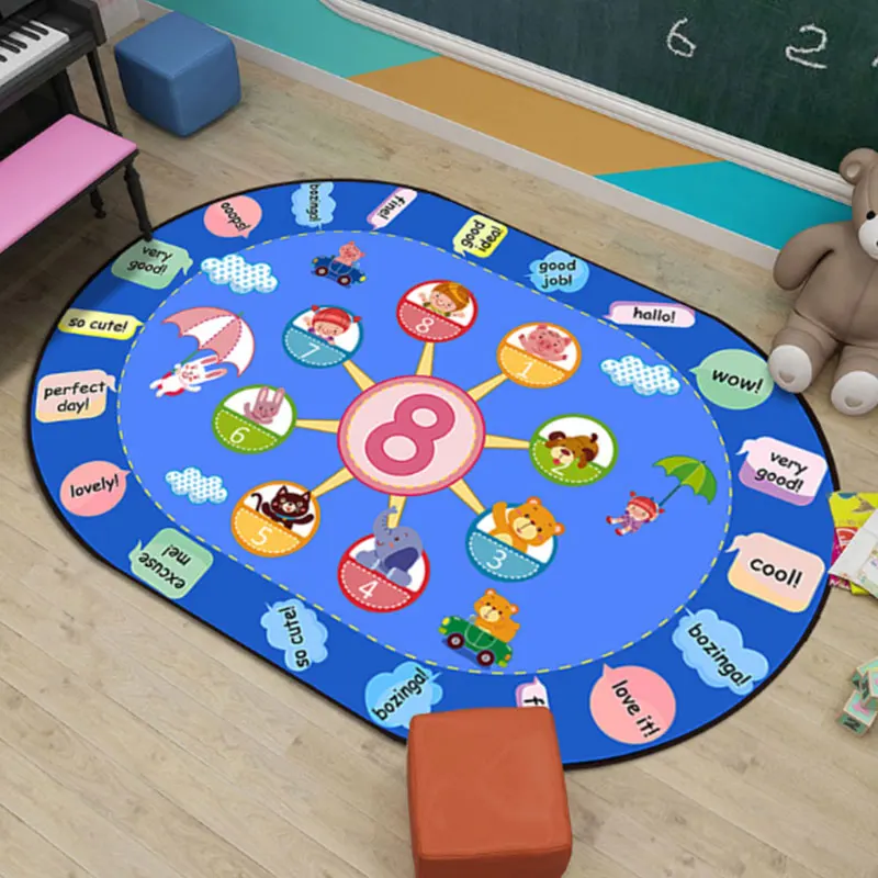 Мультяшный круглый ковер для детской комнаты фланелевый Коврик пола