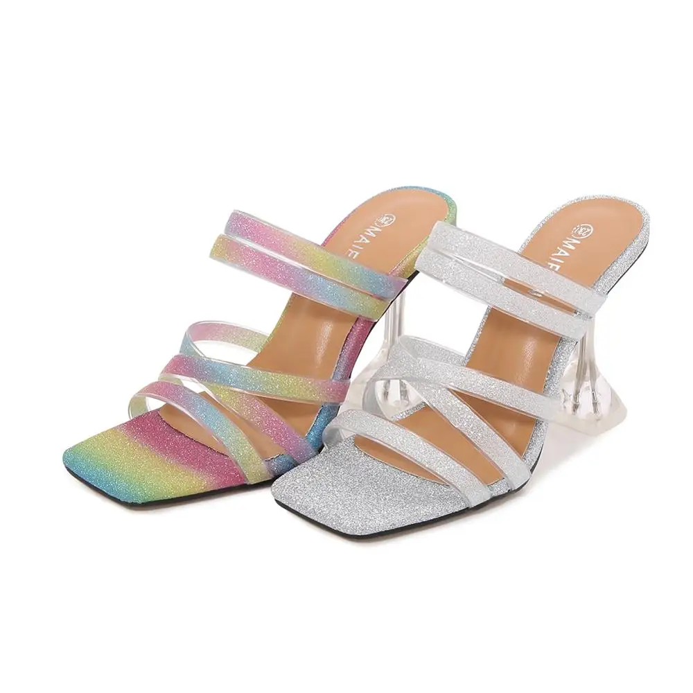 

BBZAI woman Summer Sexy women's shoes New pattern Superior quality Sandals 9CM Thin Heels Fashion Show Nightclub 4-14 15