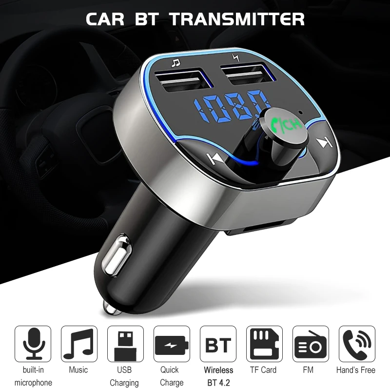 Visting Автомобильный Bluetooth 4,2 FM передатчик беспроводной радиопередатчик адаптер громкой связи с мульти защитой поддержка TF