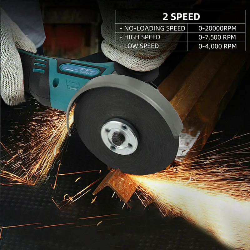 Бесщеточный беспроводной ударный угловой шлифовальный станок Makita 18 в 100 мм/125 мм