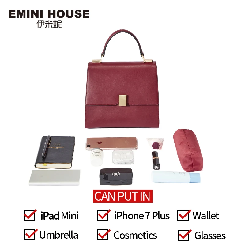 EMINI HOUSE классическая сумка с замком роскошные сумки женские дизайнерские через