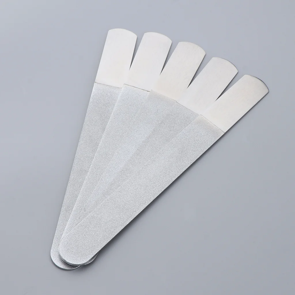 

5 Pack Stainless Steel Nail Files with Anti-Slip Handle, Double Sided Manicure