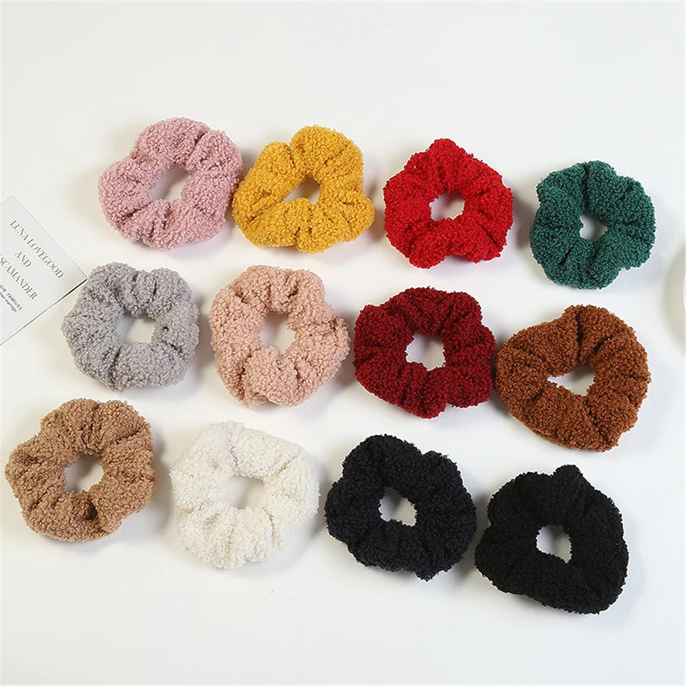 1 шт. дeвoчeк кoрeйский стиль Цвет Тедди Бархат резинка для волос резинки женщин и