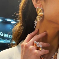 godki new trendy luxury 2pc necklace earring sets jewelry set for women wedding party full zircon dubai bridal jewelry sets