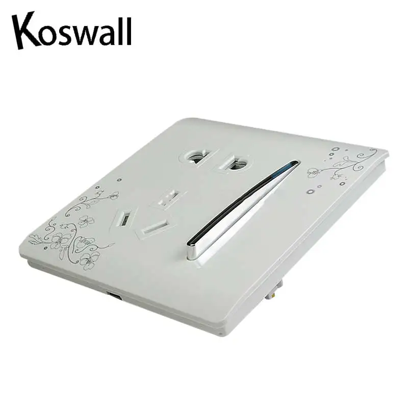 Luxury Wall Electrical Socket 5 Hole Power Outlet With 1 Gang 2 Way Switch AC 110~250V | Обустройство дома