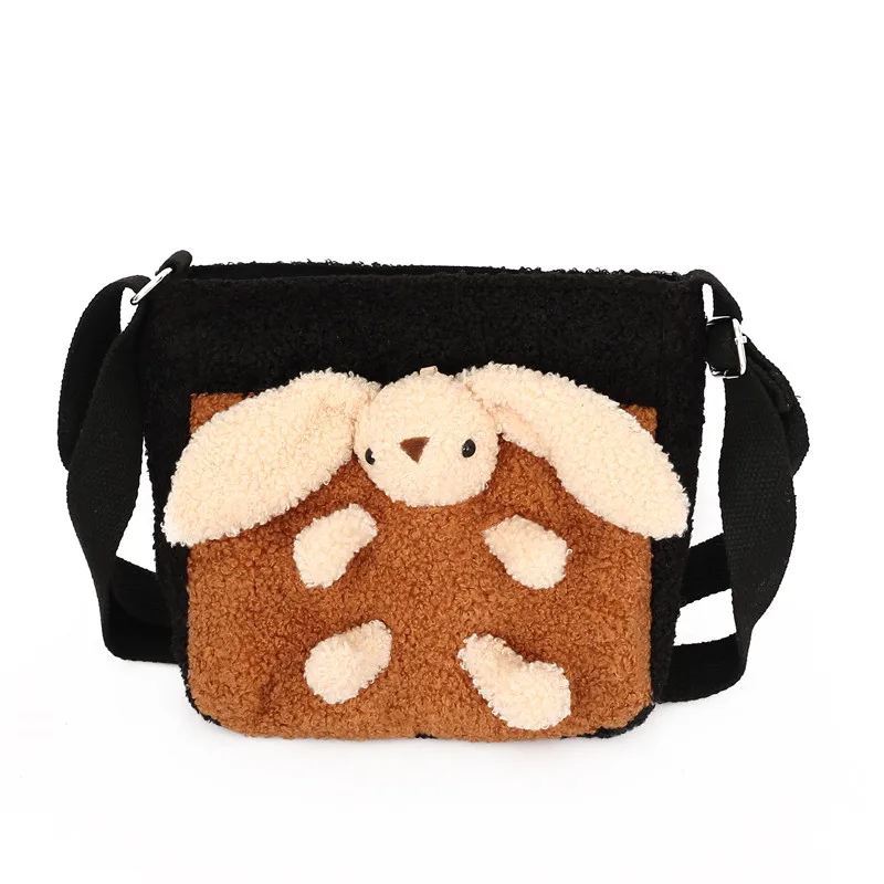 

Real Shot INS Japanese Students All-match Ins Messenger Lamb Hair Small Bag Female Winter Limited New Popular Cute Bunny Bag