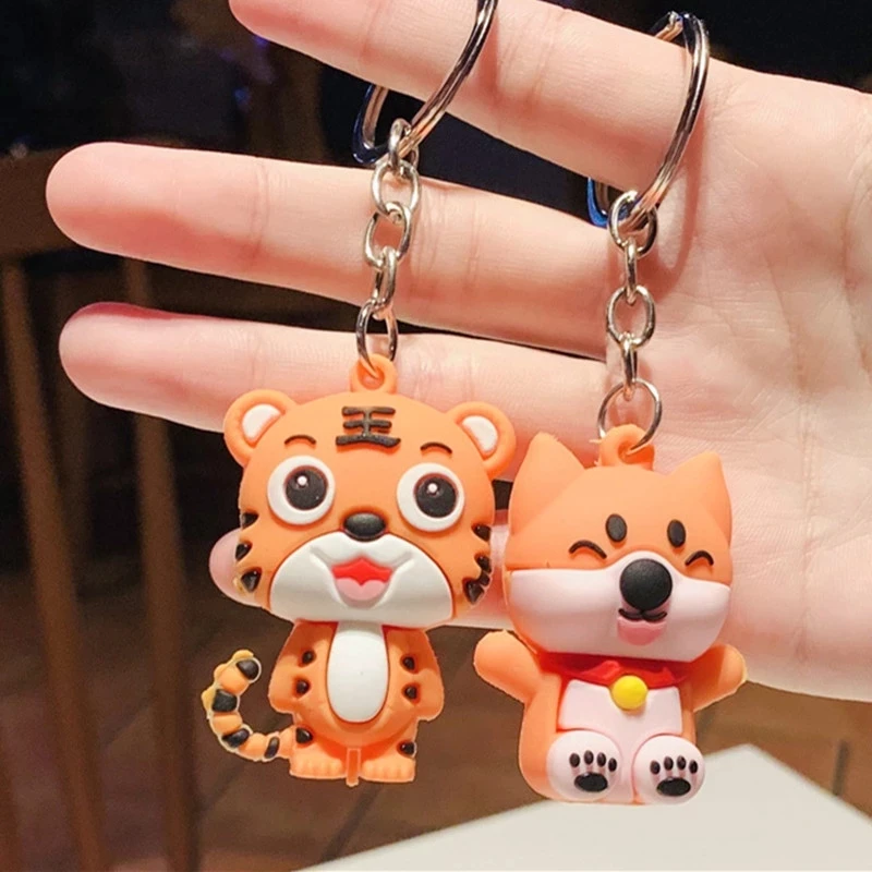 

Cartoon Little Tiger Keychain Silica Cute Tiger Stitch doll dog Keychains for Women bag Charm pendant car keyring Girl Kids Gift