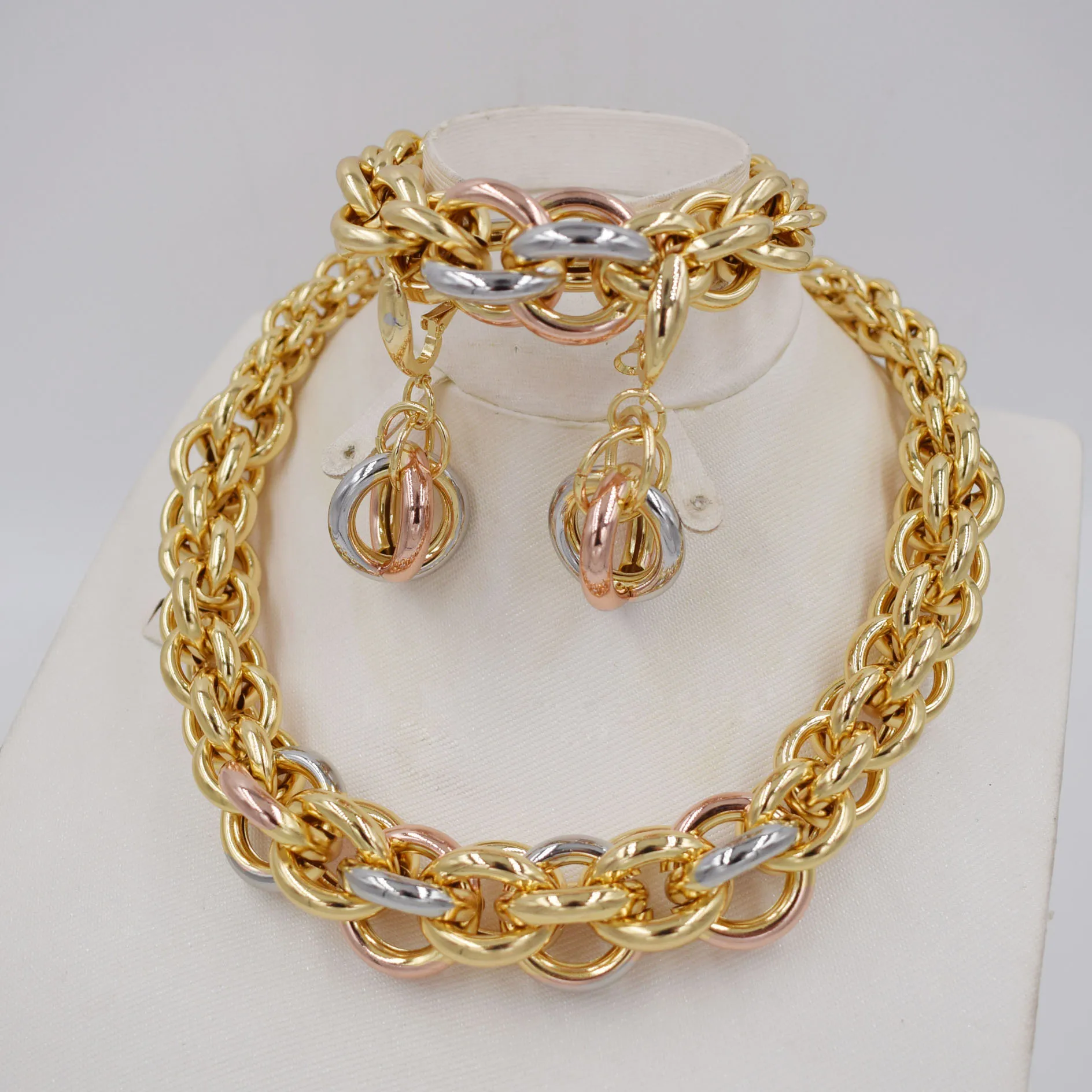 Новые модные ювелирные изделия Африканский бисер золотой комплект ювелирных