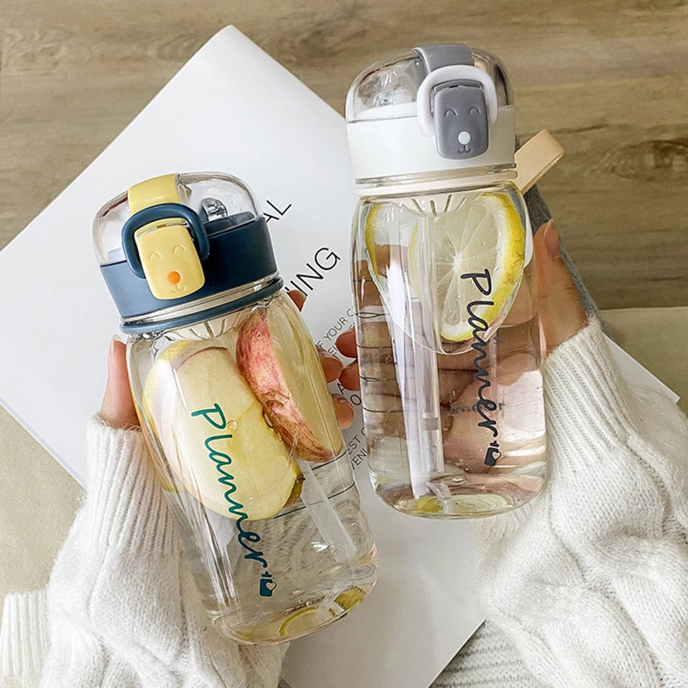 

Portable Water Bottle Cute Sports Water Bottle With Straw Leakproof Drinks Drinking Mugs Outdoor Cycling Sport Bike Water Bottle