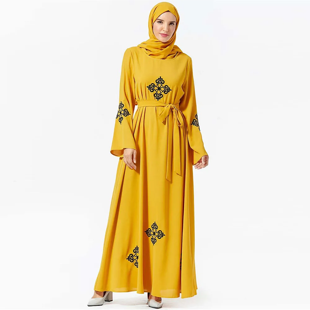 Abaya Дубай мусульманское платье без хиджаба абайя для женщин осень мода Caftan