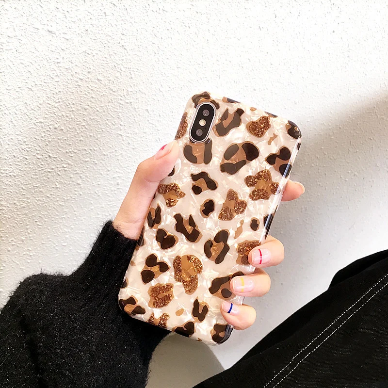 Золотой блестящий леопардовый чехол для телефона iPhone 12 11PRO X XS Max XR мягкий из ТПУ 7 8