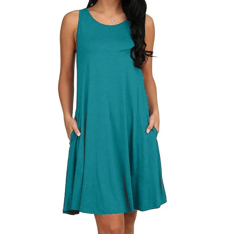 Большие размеры S 5XL горячая Распродажа женское платье повседневное пляжное летнее vestidos без рукавов жилет с