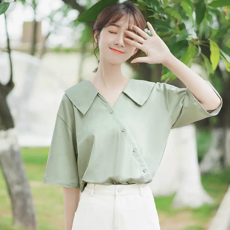 

Женская рубашка с коротким рукавом, розовая одежда, 2020