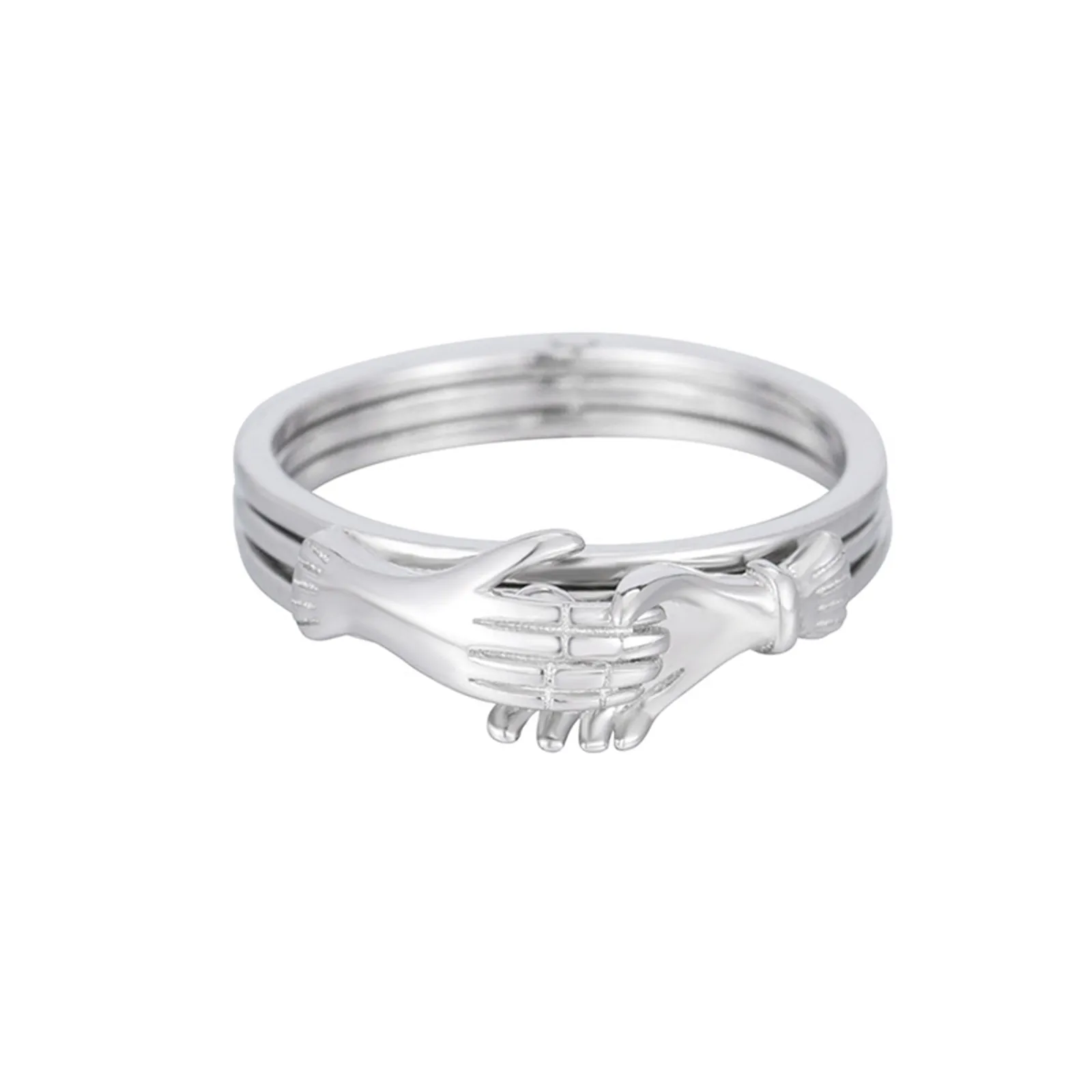 Mani in Fede Italian Roman Classic Vintage Design Gimmel Ring Wedding Band Engagement Jewelry Hands Clasped Anello d'argento