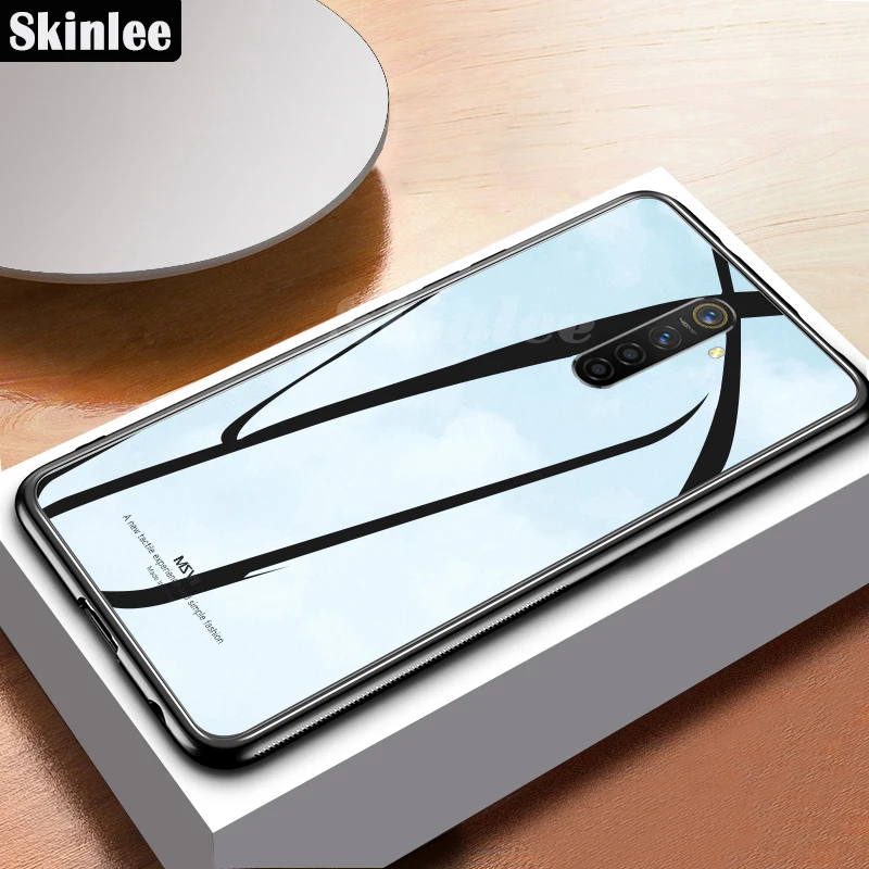 Чехол из закаленного стекла для Realme XT с мягкой рамкой ТПУ ударопрочный чехол