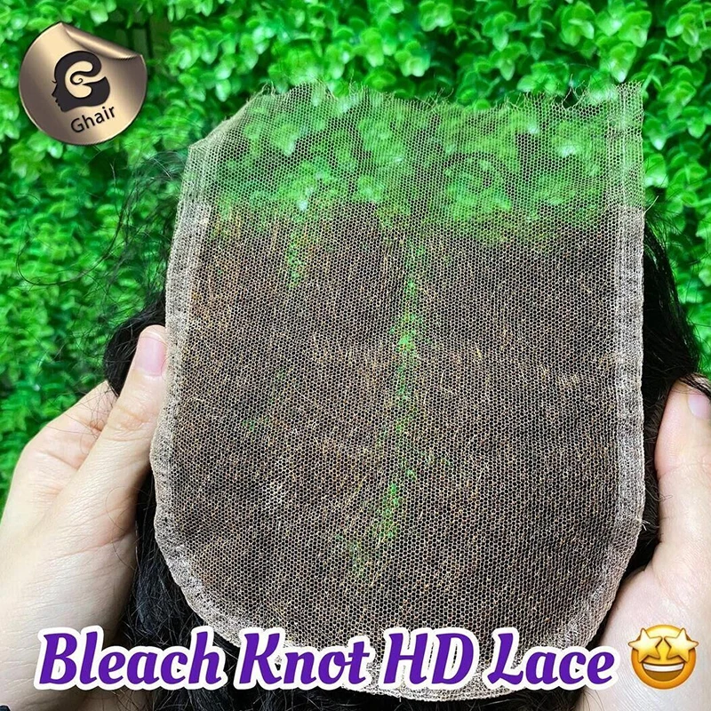 Настоящая HD кружевная застежка 5X5 с детскими волосами свободные отбеленные узлы