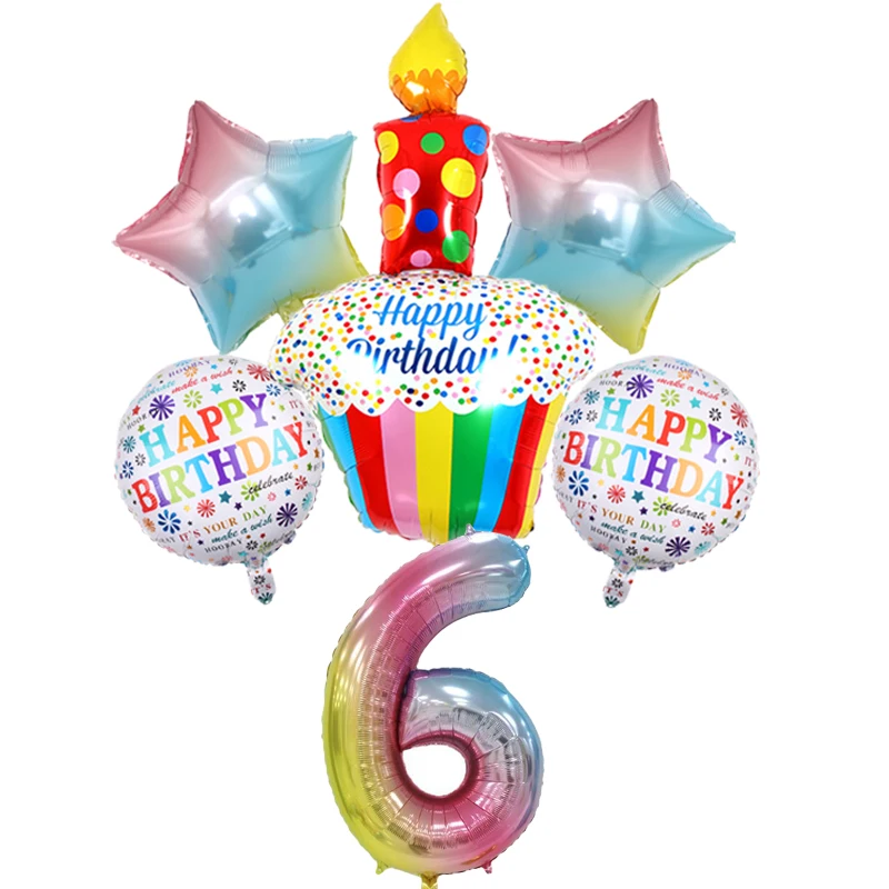 32 дюймовые шары с градиентным номером 127 см набор шаров для торта в форме свечи