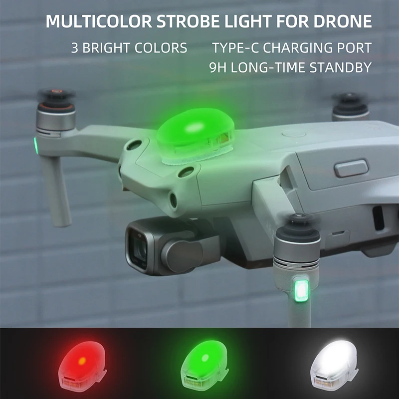 For DJI MAVIC 3/3 Cine/Air 2/2S/Mini SE/FPV Drone Strobe Light Anti-Collision 3 Colors/4 Modes Chargeable Night Lamp Accessories