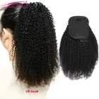 Кулиска афро кудрявые конский хвост натуральные Реми коричневые бразильские человеческие волосы для наращивания с зажимом конский хвост для черных женщин