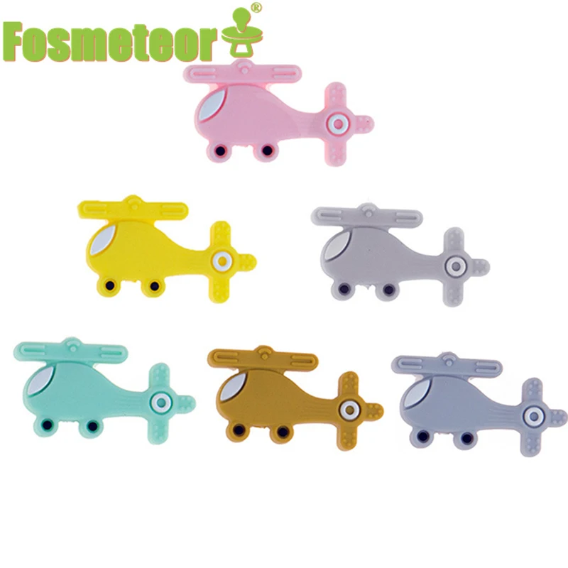 

Fosmeteor Mini Cute Aircraft Silicone Beads Animal Baby Teether Food Grade Infant Teething Bead For DIY Nursing Accessories Toy