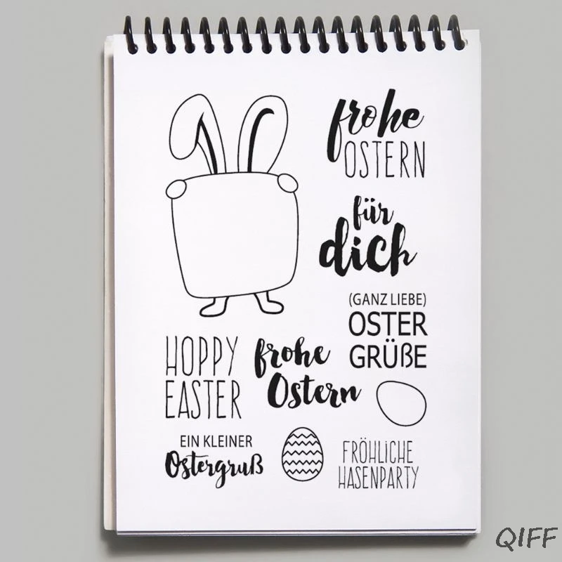 Немецкий Пасхальный силиконовый прозрачный штамп печать DIY Скрапбукинг