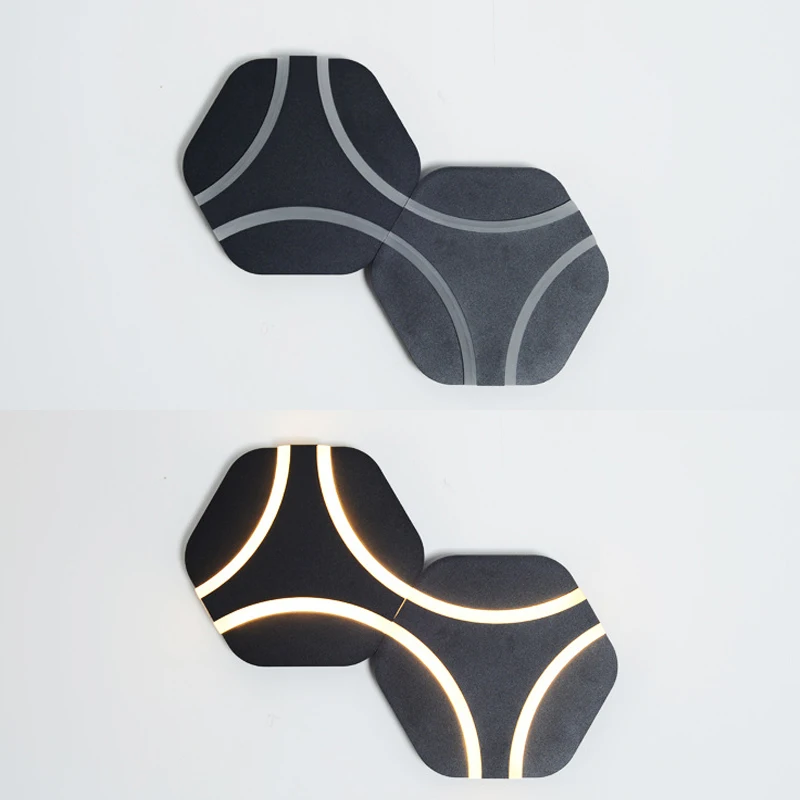 Шестиугольный настенный светильник в стиле пэчворк светодиодные креативные