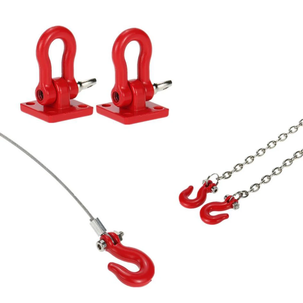 

4X Tow Hook/Rope/Chain RC Toy Trailer Hook RC Car for Axial SCX10 D90