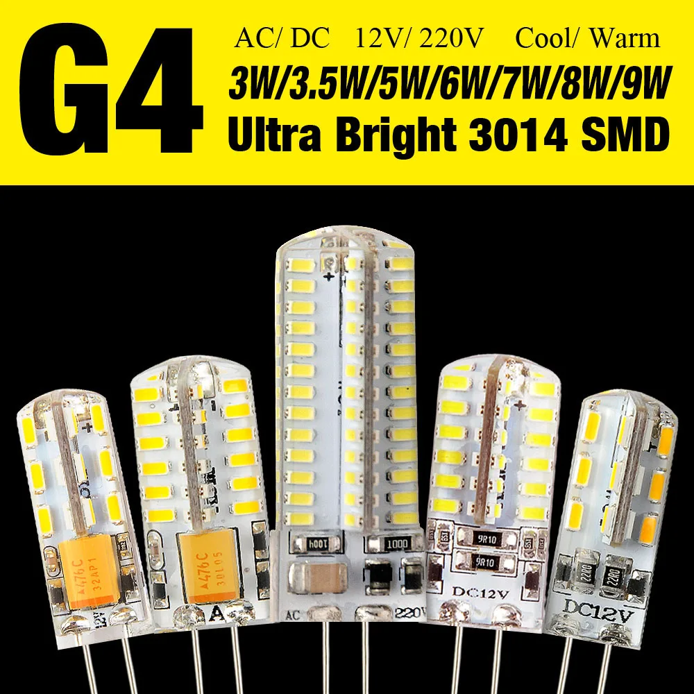 Светодиодный потолочный светильник G4 4 12V AC 220V 3/5/6/7/8/9 Вт Bombillas светодиодный лампы