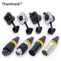 4pc xlr connector 3pin waterproof xlr female jacks male plugs wire connectorspanel mount socket adapter for audiovideo