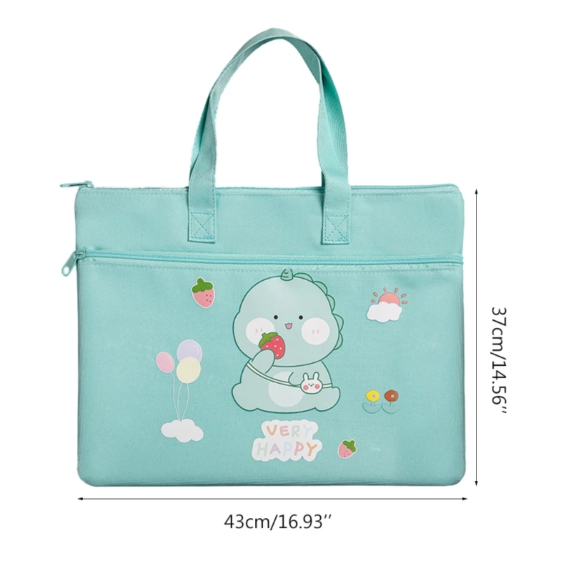 

Cute Cartoon Canvas Tote Bag File Bag with Handles High Capacity Durable Handbag