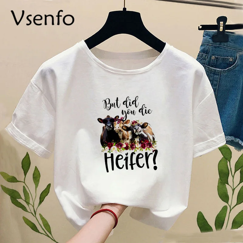 Но знаете ли вы под давлением Heifer Футболка женская Повседневная летняя фермы