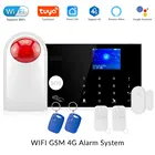 Tuya WI-FI GSM 4G охранной сигнализации Системы умный дом удаленного Управление сенсорная клавиатура 11 языков комплект для беспроводной сигнализации