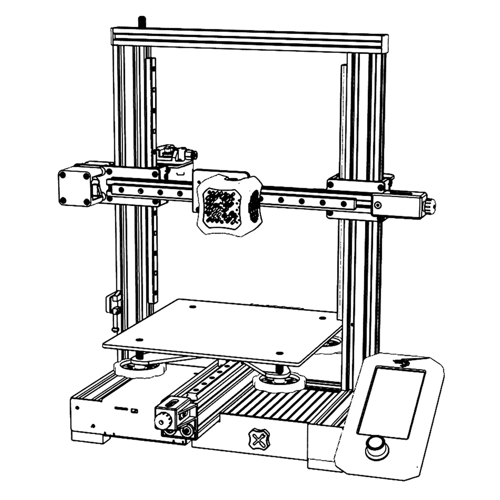 Комплект для модернизации 3D-принтера Ender 3 v2/Ender Pro черный рыцарь Ремень ГРМ винт