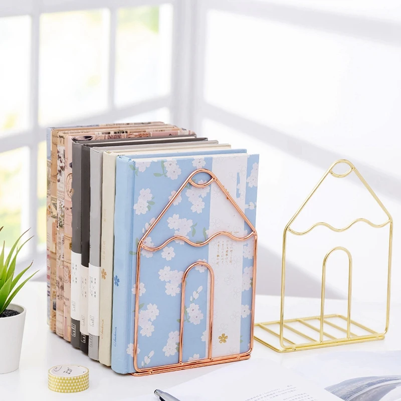 

1 Pair of Bookends Desktop Book Holder Shelf Storage Rack Office Magazine Organizer Rack Shelf