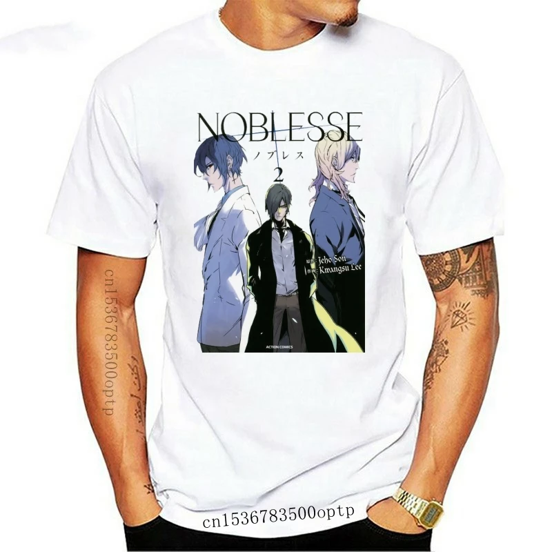 

Мужская летняя футболка с надписью Noblesse, летняя уличная одежда белого цвета, футболка с японским аниме Noblesse, Повседневная футболка с мультя...