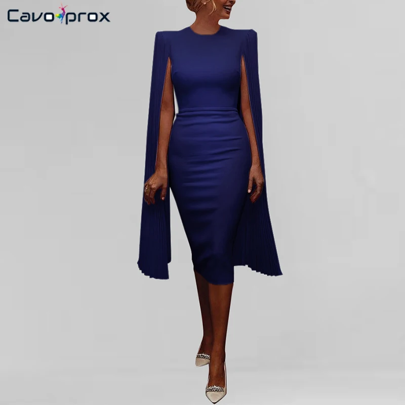 Для женщин плащ с длинными рукавами и О образным вырезом длиной до колен бодикон