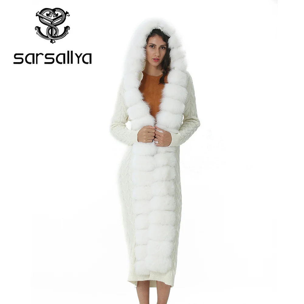 Длинный кардиган Женский вязаный свитер с капюшоном полосатый свободный зимний