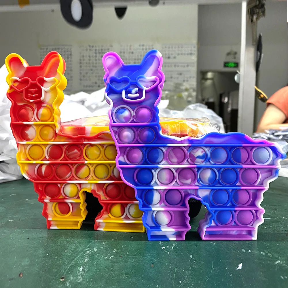 Новые игрушки для снятия стресса радужная альпака лама пузырьки антистрессовые