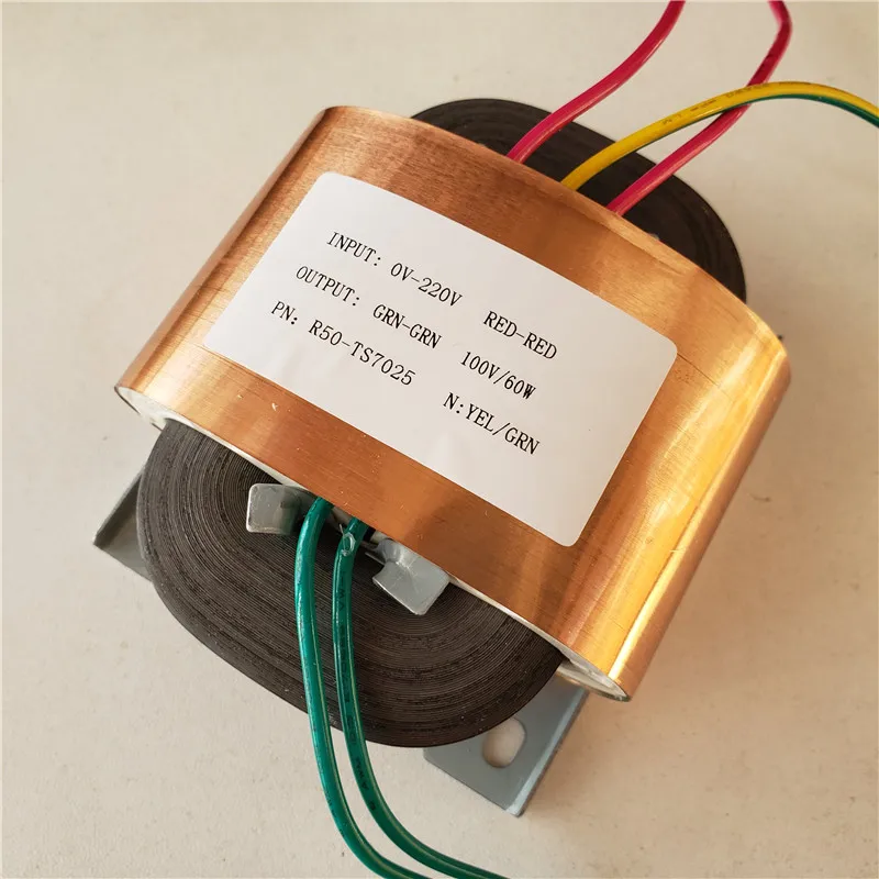 R50-TS7025 (220V) 100V 0.6A R сердечник трансформатора R50 60VA заказной трансформатор 220 V/230 V с медным экраном предварительно Декодер Усилитель мощности - Цвет: R50-TS7025 (220V)