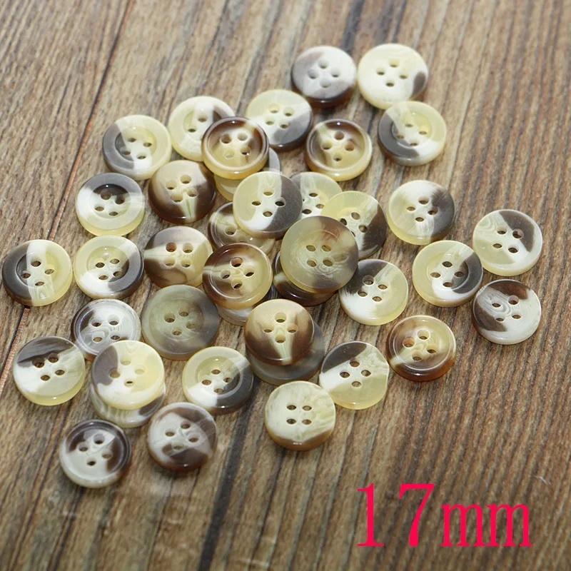 50PCS 17mm 50 шт. смолы Кнопка клип круглый микс два отверстия подходит для одежды diy кнопки сумки аксессуары - Цвет: 50PCS 17mm