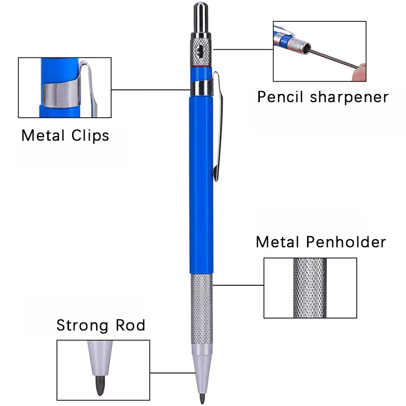 Высококачественные металлические механические карандаши 2 0 мм 2B автоматический