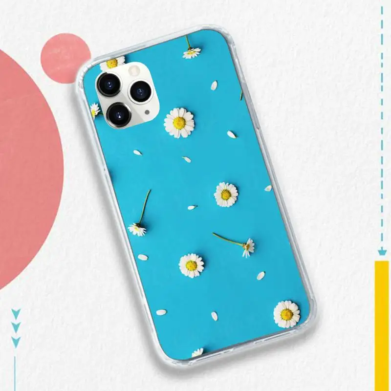 

Sunflower daisy flower pattern Phone Cases Transparent soft For iphone 5 5s 5c se 6 6s 7 8 11 12 plus mini x xs xr pro max