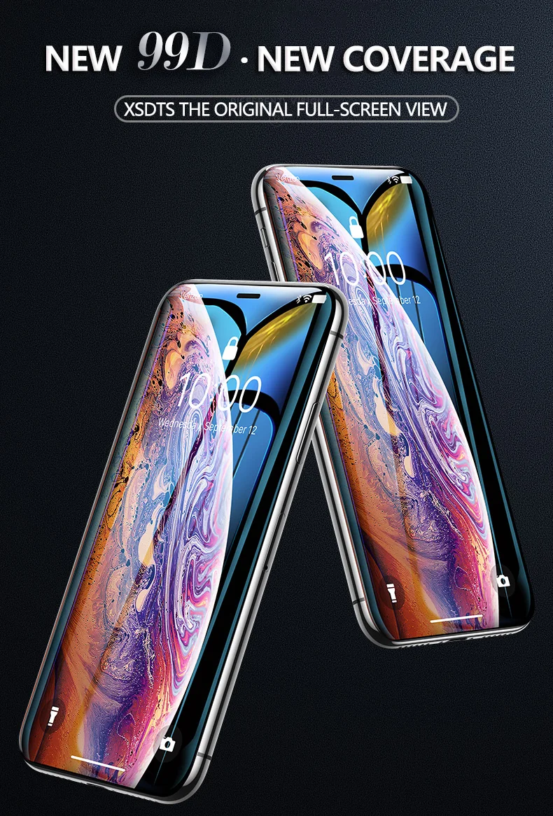 99D закаленное стекло с защитой от синего излучения для iPhone 11 Pro X XS Max XR 8 7 6 6S Plus HD прозрачная защитная пленка с закругленными краями