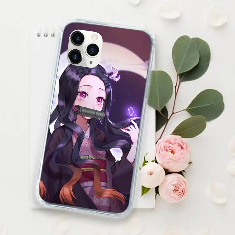 

Japan anime Demon Slayer Yazuko Phone Case for iPhone 11 12 pro XS MAX 8 7 6 6S Plus X 5S SE 2020 XR Luxury shell funda coque